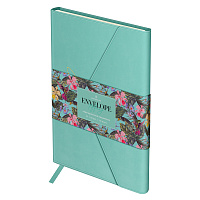 Ежедневник недатированный, А5, 136л., твердый переплет, кожзам, Greenwich Line "Envelope. Tiffany", на кнопке фото Ежедневник недатированный, А5, 136л., твердый переплет, кожзам, Greenwich Line "Envelope. Tiffany", на кнопке