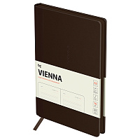 Ежедневник недатированный, А5, 136л., мягкий переплет, кожзам, BG "Vienna. Dark brown", темно-коричневый, цветной срез фото Ежедневник недатированный, А5, 136л., мягкий переплет, кожзам, BG "Vienna. Dark brown", темно-коричневый, цветной срез