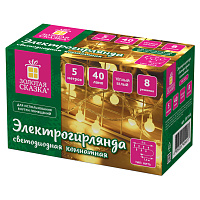 Электрогирлянда-нить комнатная "Шарики" 5 м, 40 LED, теплый белый свет, 220 V, контроллер, ЗОЛОТАЯ СКАЗКА, 591348 фото Электрогирлянда-нить комнатная "Шарики" 5 м, 40 LED, теплый белый свет, 220 V, контроллер, ЗОЛОТАЯ СКАЗКА, 591348
