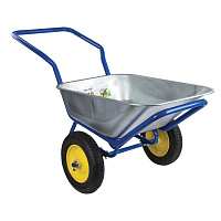 Тачка садово-строительная ТЕХ-ТОП, 110 л, максимальный вес 260 кг, цинковый кузов, пневмоколеса d=360 мм, 606628 фото Тачка садово-строительная ТЕХ-ТОП, 110 л, максимальный вес 260 кг, цинковый кузов, пневмоколеса d=360 мм, 606628