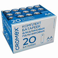 Батарейки алкалиновые "пальчиковые" КОМПЛЕКТ 20 шт., CROMEX Alkaline, АА (LR6, 15А), в коробке, 455593 фото Батарейки алкалиновые "пальчиковые" КОМПЛЕКТ 20 шт., CROMEX Alkaline, АА (LR6, 15А), в коробке, 455593