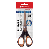 Ножницы BRAUBERG "Heavy Duty", 165 мм, суперпрочные, титановое покрытие, 2-х сторонняя заточка, 236789