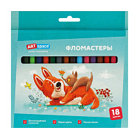 Фломастеры ArtSpace "Рисунки. Lovely animals", 18цв., смываемые, картон, европодвес фото Фломастеры ArtSpace "Рисунки. Lovely animals", 18цв., смываемые, картон, европодвес