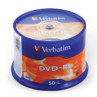 Диск DVD-R Verbatim 4.7 ГБ 16x cake box 43548 (50 штук в упаковке)
