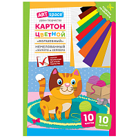 Картон цветной А4, ArtSpace, 10л., 10цв., немелованный, золото, серебро, в папке, "Волшебный. Котенок фото Картон цветной А4, ArtSpace, 10л., 10цв., немелованный, золото, серебро, в папке, "Волшебный. Котенок