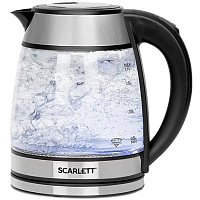 Чайник SCARLETT SC-EK27G54, 1,7 л, 1800 Вт, закрытый нагревательный элемент, стекло, стальной фото Чайник SCARLETT SC-EK27G54, 1,7 л, 1800 Вт, закрытый нагревательный элемент, стекло, стальной