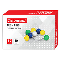 Силовые кнопки-гвоздики BRAUBERG, цветные (шарики), 50 шт., в картонной коробке, 221550 фото Силовые кнопки-гвоздики BRAUBERG, цветные (шарики), 50 шт., в картонной коробке, 221550