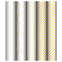 Упаковочная бумага глянц. 70*100см, MESHU "Pattern on white", 80г/м2, ассорти 5 дизайнов фото Упаковочная бумага глянц. 70*100см, MESHU "Pattern on white", 80г/м2, ассорти 5 дизайнов