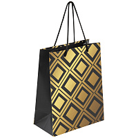 Пакет подарочный (1 штука) 18x10x23 см, ЗОЛОТАЯ СКАЗКА "Gold Luxury", тиснение фольгой, чёрный, 608248 фото Пакет подарочный (1 штука) 18x10x23 см, ЗОЛОТАЯ СКАЗКА "Gold Luxury", тиснение фольгой, чёрный, 608248
