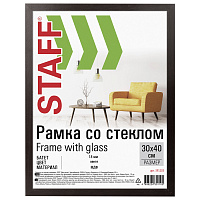 Рамка 30х40 см "венге" STAFF "Grand", багет 18 мм, стекло, МДФ, 391203 фото Рамка 30х40 см "венге" STAFF "Grand", багет 18 мм, стекло, МДФ, 391203