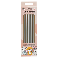 Свечи для торта с держателями MESHU "Straight silver", 14см, 10шт фото Свечи для торта с держателями MESHU "Straight silver", 14см, 10шт