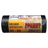 Мешки для мусора, 30 л, черные, в рулоне 20 шт., ПНД, 10 мкм, 50х60 см, прочные, КОНЦЕПЦИЯ БЫТА "Гранит", 0275 фото Мешки для мусора, 30 л, черные, в рулоне 20 шт., ПНД, 10 мкм, 50х60 см, прочные, КОНЦЕПЦИЯ БЫТА "Гранит", 0275