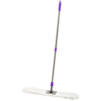 Швабра-рамка OfficeClean Professional, телеск. ручка из нерж. стали 125см, насадка МОП хлопок 80см фото Швабра-рамка OfficeClean Professional, телеск. ручка из нерж. стали 125см, насадка МОП хлопок 80см