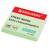 Блок самоклеящийся (стикеры) BRAUBERG, ПАСТЕЛЬНЫЙ, 76х76 мм, 100 листов, зеленый, 122696 фото Блок самоклеящийся (стикеры) BRAUBERG, ПАСТЕЛЬНЫЙ, 76х76 мм, 100 листов, зеленый, 122696