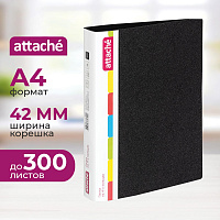 Папка на 4-х кольцах Attache 42 черная до 300 листов (пластик 0.7 мм) фото Папка на 4-х кольцах Attache 42 черная до 300 листов (пластик 0.7 мм)