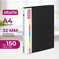 Папка на 2-х кольцах Attache 32 мм черная до 150 листов (пластик 0.7 мм) фото Папка на 2-х кольцах Attache 32 мм черная до 150 листов (пластик 0.7 мм)