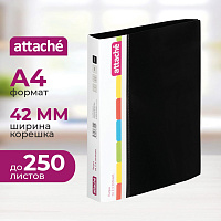 Папка на 2-х кольцах Attache 42 черная до 250 листов (пластик 0.7 мм) фото Папка на 2-х кольцах Attache 42 черная до 250 листов (пластик 0.7 мм)