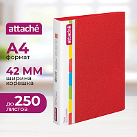 Папка на 2-х кольцах Attache 42 красная до 250 листов (пластик 0.7 мм) фото Папка на 2-х кольцах Attache 42 красная до 250 листов (пластик 0.7 мм)