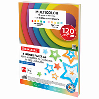 Бумага цветная 11 цветов BRAUBERG MULTICOLOR, А4, 80 г/м2, 120 л. (10 цветов x 10 листов + 20 белых листов), 116012 фото Бумага цветная 11 цветов BRAUBERG MULTICOLOR, А4, 80 г/м2, 120 л. (10 цветов x 10 листов + 20 белых листов), 116012
