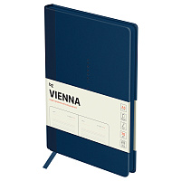 Ежедневник недатированный, А5, 136л., мягкий переплет, кожзам, BG "Vienna. Dark blue", темно-синий, цветной срез фото Ежедневник недатированный, А5, 136л., мягкий переплет, кожзам, BG "Vienna. Dark blue", темно-синий, цветной срез
