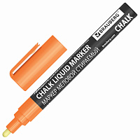 Маркер меловой CHALK LIQUID MARKER, ОРАНЖЕВЫЙ, 3 мм, стираемый, BRAUBERG "CHALK", 152591 фото Маркер меловой CHALK LIQUID MARKER, ОРАНЖЕВЫЙ, 3 мм, стираемый, BRAUBERG "CHALK", 152591