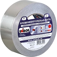 Клейкая лента алюминиевая Unibob 50 мм x 50 м 70 мкм серая фото Клейкая лента алюминиевая Unibob 50 мм x 50 м 70 мкм серая