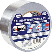 Клейкая лента алюминиевая Unibob 100 мм x 50 м 70 мкм серая фото Клейкая лента алюминиевая Unibob 100 мм x 50 м 70 мкм серая