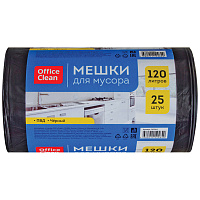 Мешки для мусора 120л OfficeClean ПВД, 65*100см, 30мкм, 25шт., прочные, черные, в рулоне фото Мешки для мусора 120л OfficeClean ПВД, 65*100см, 30мкм, 25шт., прочные, черные, в рулоне