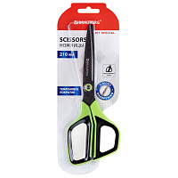 Ножницы BRAUBERG "JET Special", салатовые, 210 мм, 3-сторонняя заточка, тефлоновое покрытие, 238852