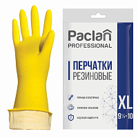Перчатки латексные Paclan Professional желтые (размер 10, XL) фото Перчатки латексные Paclan Professional желтые (размер 10, XL)