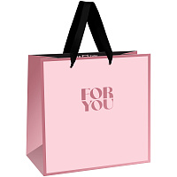Пакет подарочный 20*20*10см MESHU "For you", фольга, матовая ламинация фото Пакет подарочный 20*20*10см MESHU "For you", фольга, матовая ламинация