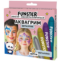 Аквагрим для лица и тела, 6 цветов МЕТАЛЛИК, FUNSTER (ФАНСТЕР), легко смываются, 192574 фото Аквагрим для лица и тела, 6 цветов МЕТАЛЛИК, FUNSTER (ФАНСТЕР), легко смываются, 192574