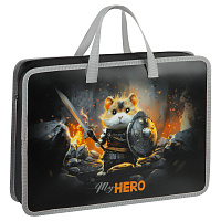 Папка с ручками А4 ArtSpace "Hamster hero", пластик, на молнии, 70мм фото Папка с ручками А4 ArtSpace "Hamster hero", пластик, на молнии, 70мм