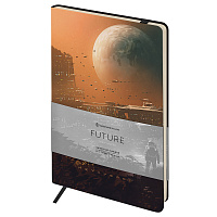 Записная книжка А5 80л. ЛАЙТ, кожзам, Greenwich Line "Future. New world", с резинкой, тиснение фольгой, блок в линию фото Записная книжка А5 80л. ЛАЙТ, кожзам, Greenwich Line "Future. New world", с резинкой, тиснение фольгой, блок в линию