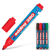 Набор маркеров для бумаги для флипчартов Edding E-380/4s 4 цвета (толщина линии 1,5-3 мм) круглый наконечник