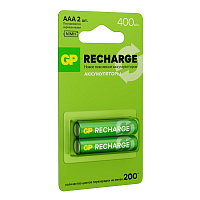 Батарейки аккумуляторные GP ReCharge Ni-Mh мизинчиковые КОМПЛЕКТ 2 шт., ААА (HR03) 400 mAh, 40AAAHCV, 40AAAHCV-2CRSB фото Батарейки аккумуляторные GP ReCharge Ni-Mh мизинчиковые КОМПЛЕКТ 2 шт., ААА (HR03) 400 mAh, 40AAAHCV, 40AAAHCV-2CRSB