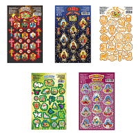 Наклейки пасхальные с тиснением "Пасхальные мотивы", дизайны ассорти, 0806, 0670, 0797, 0812, 0669