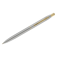 Ручка шариковая Luxor "Sterling" синяя, 1,0мм, корпус хром/золото, кнопочный механизм, футляр фото Ручка шариковая Luxor "Sterling" синяя, 1,0мм, корпус хром/золото, кнопочный механизм, футляр