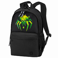 Рюкзак BRAUBERG FASHION CITY универсальный, 2 отделения, Green Spider, черный, 46х31х15 см, 273839 фото Рюкзак BRAUBERG FASHION CITY универсальный, 2 отделения, Green Spider, черный, 46х31х15 см, 273839
