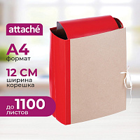 Папка архивная на 4-х завязках Attache А4 120 мм до 1100 листов (бумвинил, складная, красная) фото Папка архивная на 4-х завязках Attache А4 120 мм до 1100 листов (бумвинил, складная, красная)