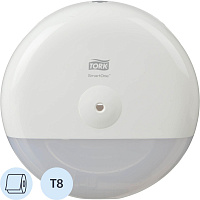Диспенсер для туалетной бумаги в рулонах Торк (Tork) SmartOne Elevation Т8 680000 пластиковый белый фото Диспенсер для туалетной бумаги в рулонах Торк (Tork) SmartOne Elevation Т8 680000 пластиковый белый