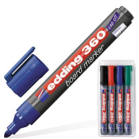 Набор маркеров для белых досок Edding e-360/4S 4 цвета (толщина линии 1.5-3 мм) круглый наконечник