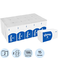 Полотенца бумажные листовые Kimberly Clark Kimberly-Clark Z-сложение 2-слойные белые 15 пачек по 186 листов (6789) фото Полотенца бумажные листовые Kimberly Clark Kimberly-Clark Z-сложение 2-слойные белые 15 пачек по 186 листов (6789)