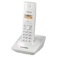 Радиотелефон PANASONIC KX-TG1711RUW, память на 50 номеров, АОН, повтор, часы /будильник (радиус 10-100 м), цвет белый фото Радиотелефон PANASONIC KX-TG1711RUW, память на 50 номеров, АОН, повтор, часы /будильник (радиус 10-100 м), цвет белый