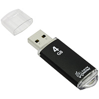 Память Smart Buy "V-Cut" 4GB, USB 2.0 Flash Drive, черный (металл. корпус ) фото Память Smart Buy "V-Cut" 4GB, USB 2.0 Flash Drive, черный (металл. корпус )