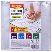 Коврик силиконовый для раскатки/запекания 40х60 см, зеленый, ПОДАРОК пластиковый нож, DASWERK, 608426 фото Коврик силиконовый для раскатки/запекания 40х60 см, зеленый, ПОДАРОК пластиковый нож, DASWERK, 608426