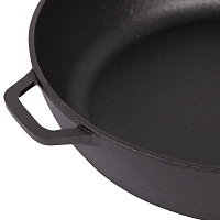 Сковорода сотейник чугунная 28 см со съемной ручкой (подходит для индукции), ГАРДАРИКА, 0328