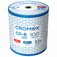Диски CD-R CROMEX, 700 Mb, 52x, Bulk (термоусадка без шпиля), КОМПЛЕКТ 100 шт., 513779 фото Диски CD-R CROMEX, 700 Mb, 52x, Bulk (термоусадка без шпиля), КОМПЛЕКТ 100 шт., 513779