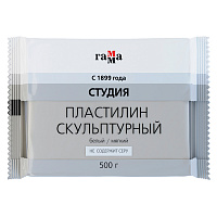 Пластилин скульптурный ГАММА "Студия", белый, 0,5 кг, мягкий, 2.80.Е050.004.1 фото Пластилин скульптурный ГАММА "Студия", белый, 0,5 кг, мягкий, 2.80.Е050.004.1