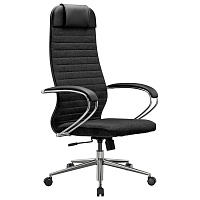 Кресло офисное МЕТТА "К-27" хром, ткань, сиденье и спинка мягкие, черное